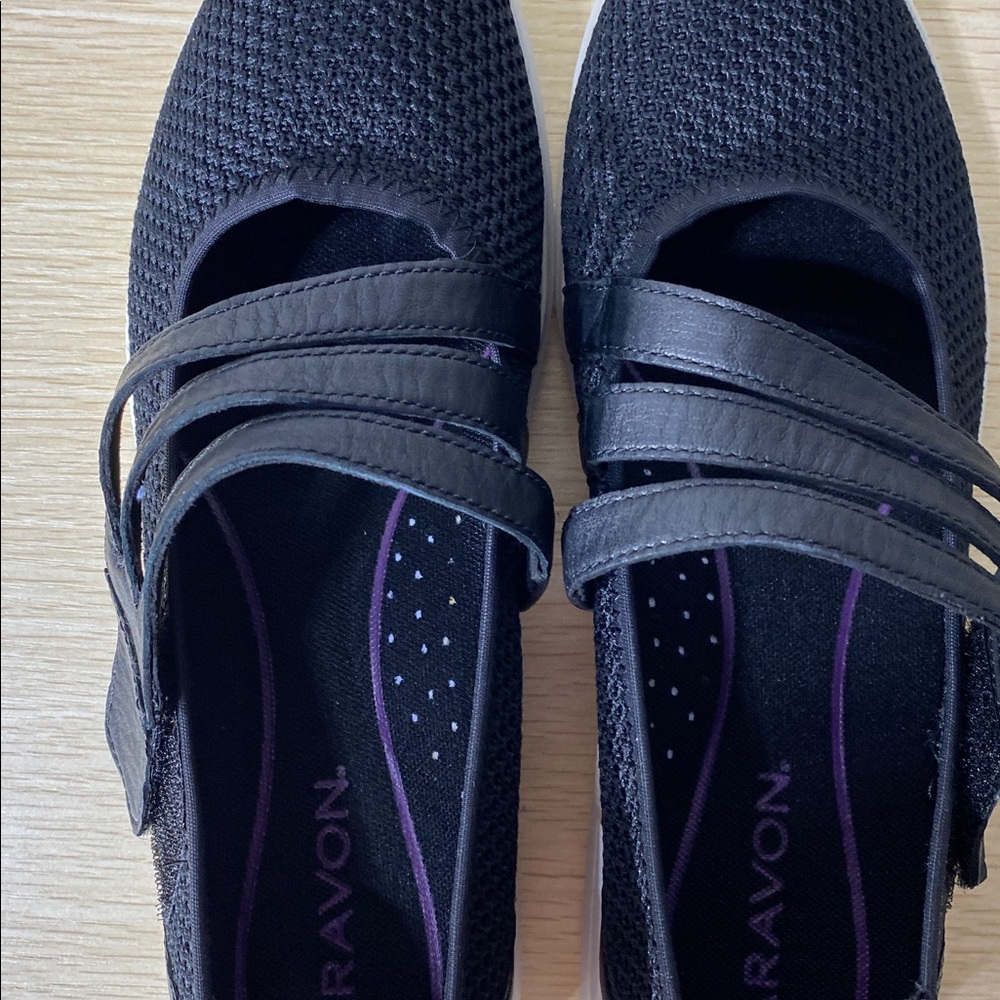 Dr. Scholl's Black Mary Jane Knit Comfort Flats - Picture 3 of 6